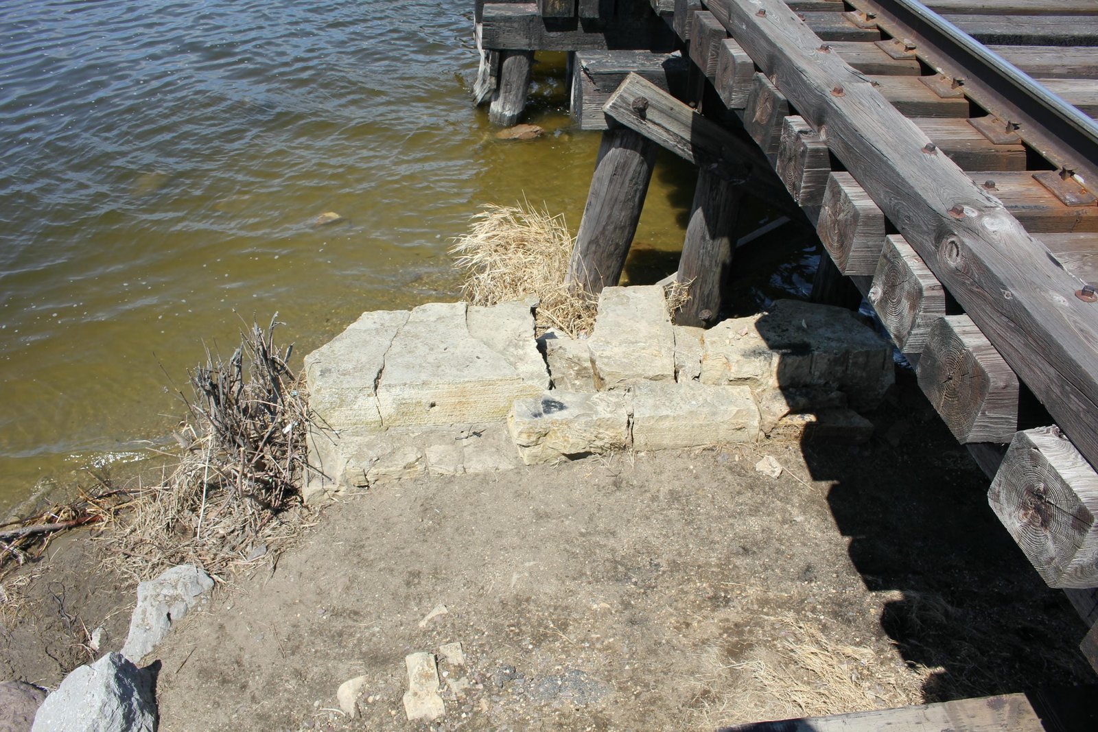 Remains of old south abutment